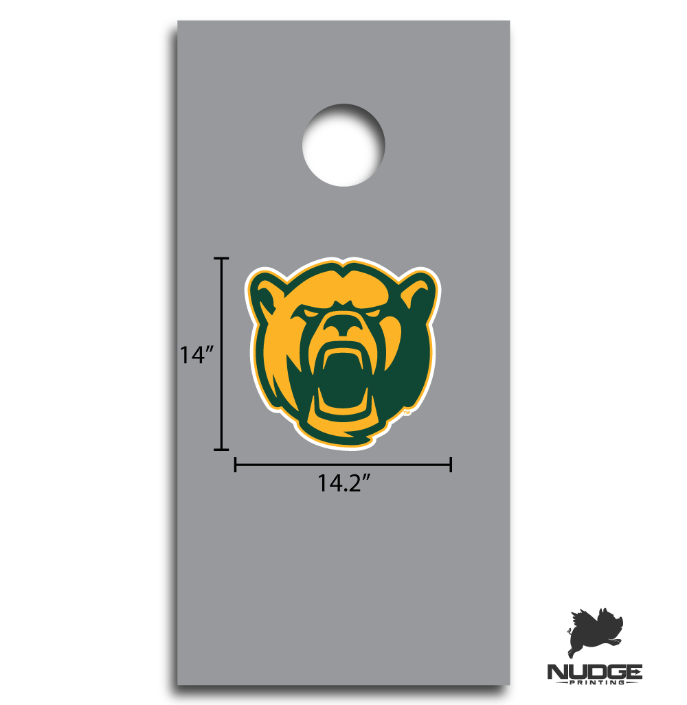 Baylor Bear head jumbo corn hole decal