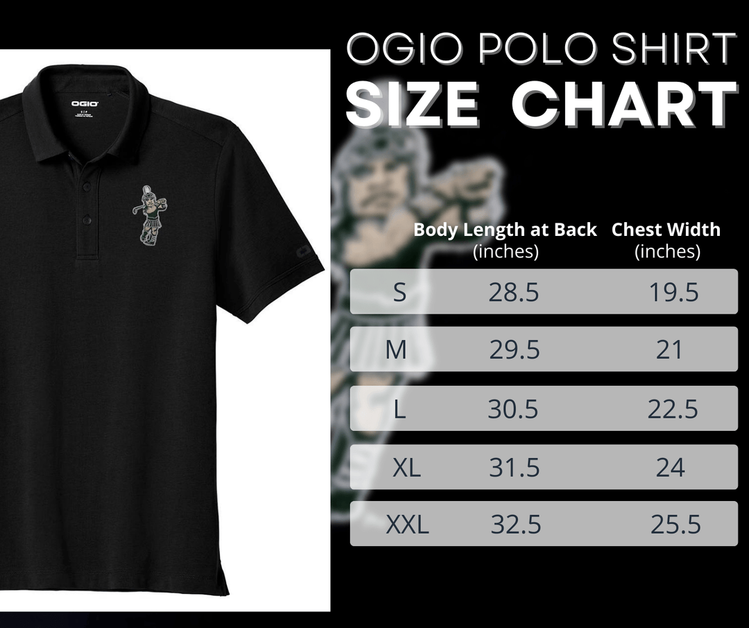 Michigan State University Spartans Golfing Sparty OGIO Polo - Black