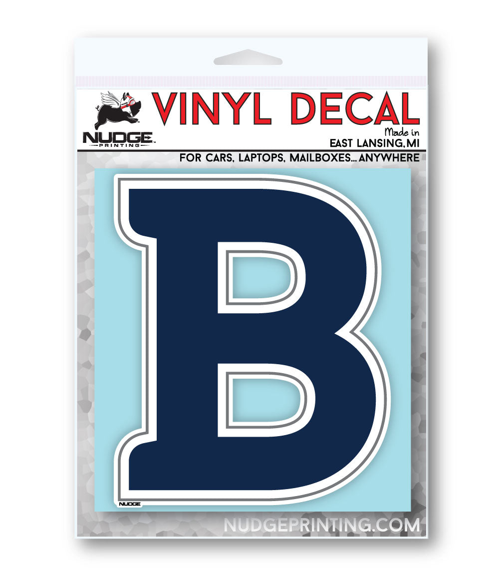 Block "B" Butler Bulldogs Blue and White Decal for Car, Computer, or Water Bottle