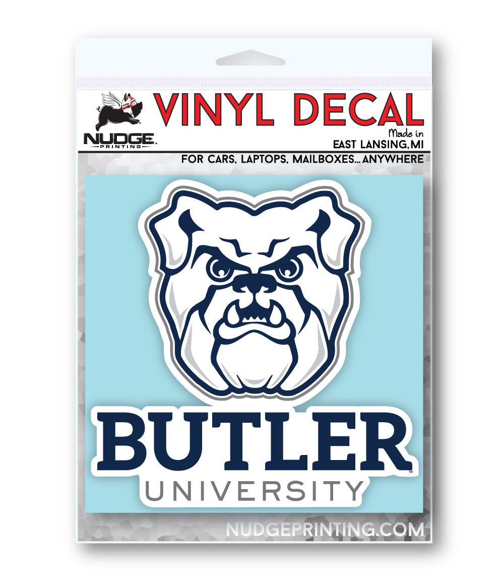 Butler University Bulldog with "Butler University" Combo Logo Decal