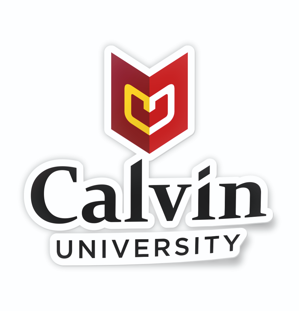 Calvin University Academic Logo Car Decal - Nudge Printing