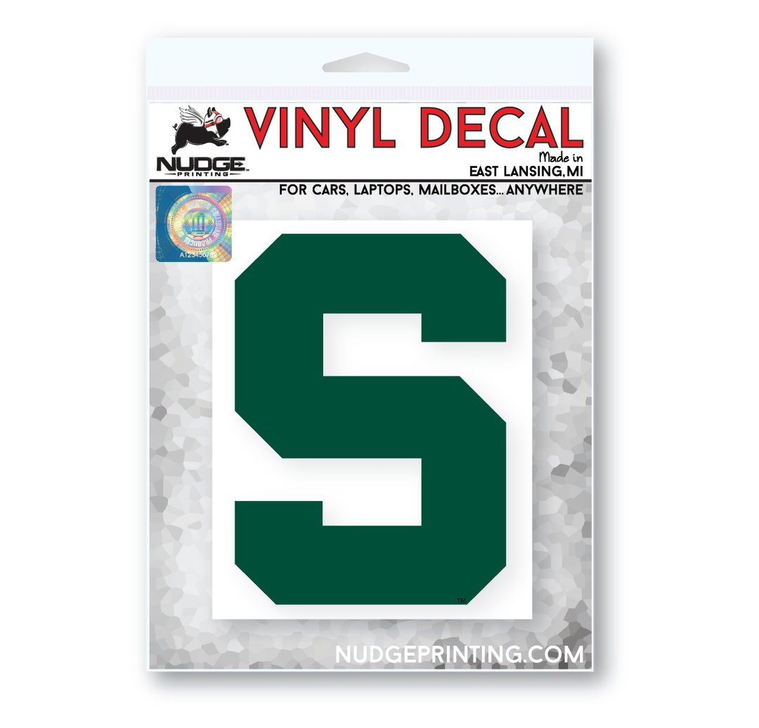 Michigan State University Spartans Block S Logo Decal - Nudge Printing