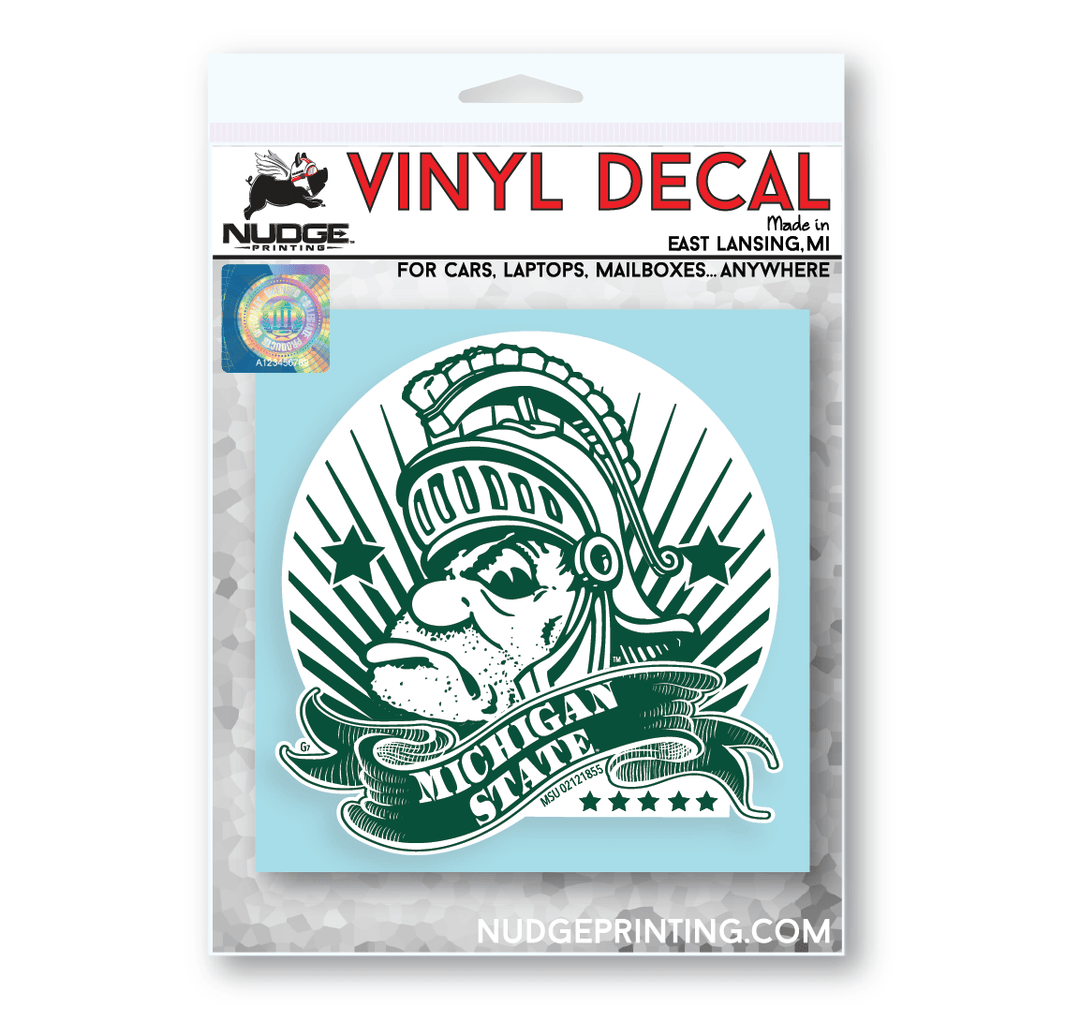 Michigan State University Gruff Sparty Money Car Decal - Nudge Printing