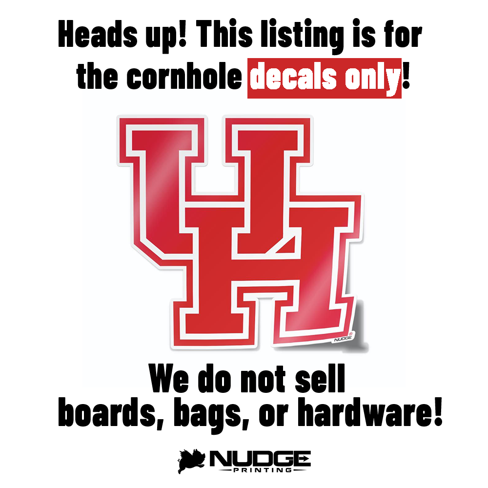 University of Houston UH Logo Cornhole Decal - Nudge Printing