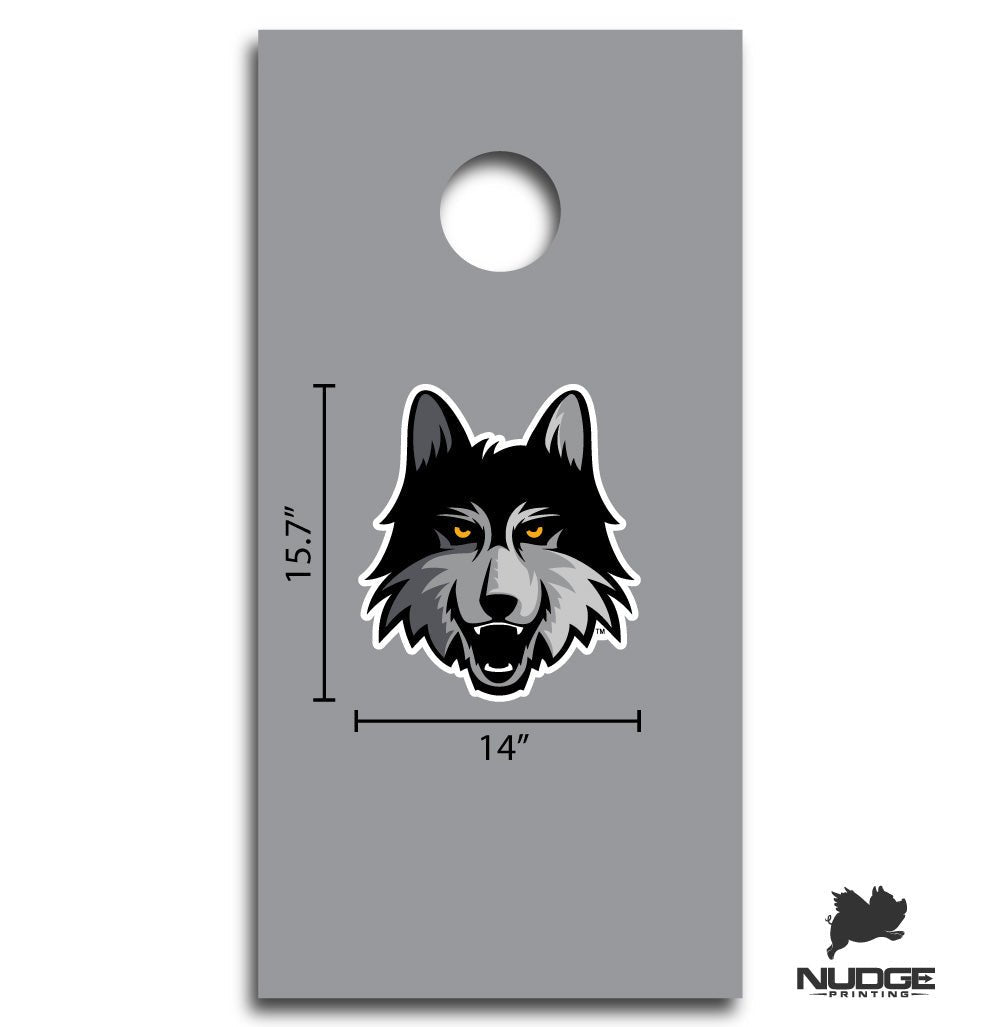 Loyola University Chicago Ramblers Wolf Head Logo Cornhole Decal - Nudge Printing