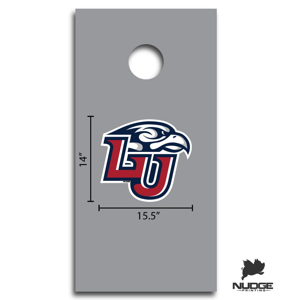 Liberty University Flames Primary Logo Cornhole Decal - Nudge Printing