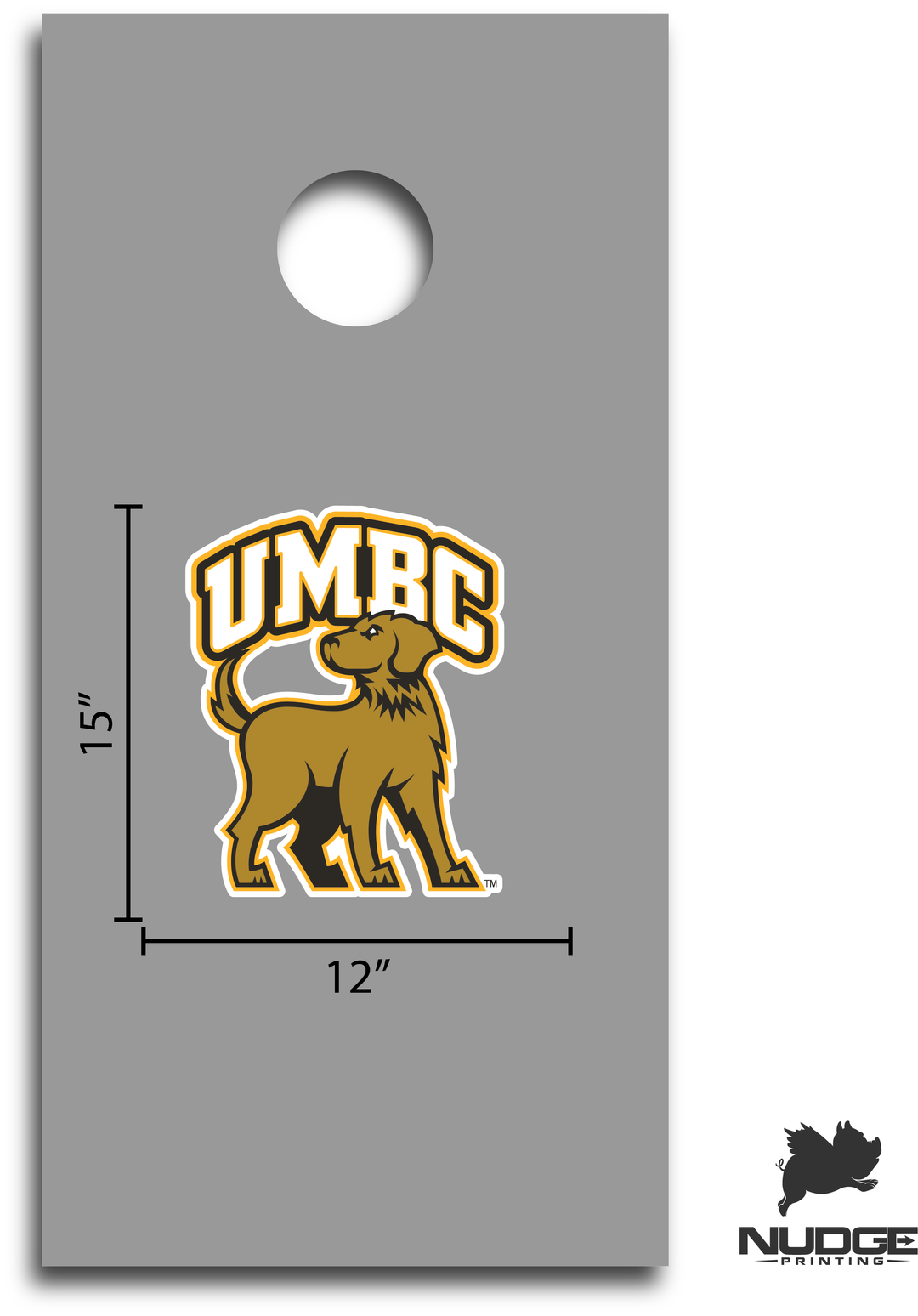 UMBC Full Retriever Combo Logo Cornhole Decal