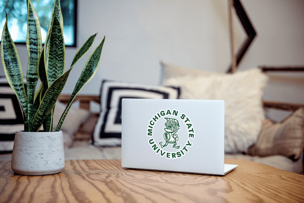Michigan State University Vintage Tough Sparty Car Decal - Nudge Printing