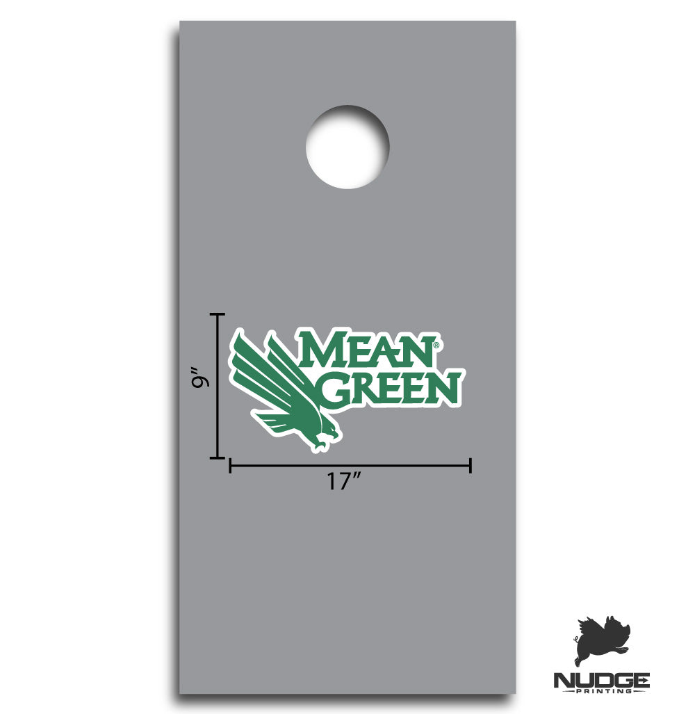 University of North Texas Mean Green Logo cornhole decal sticker