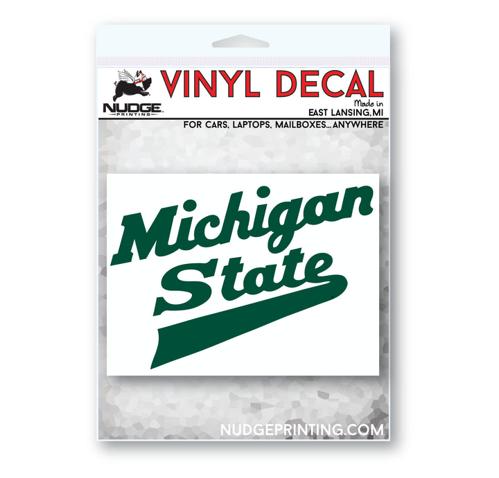 Michigan State University Hockey Script Logo Car Decal - Nudge Printing
