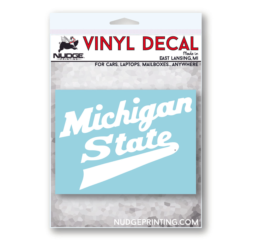 Michigan State University Hockey Script Logo Car Decal - Nudge Printing