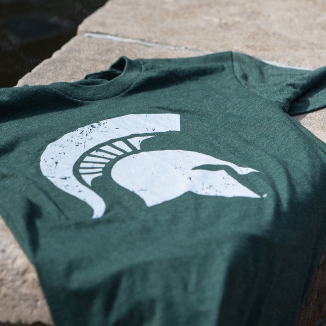 Michigan State University Spartan Helmet Sparty Head T-Shirt - Nudge Printing