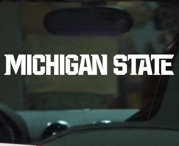 Michigan State University "Michigan State" Athletic Font Vinyl Car Decal - Nudge Printing