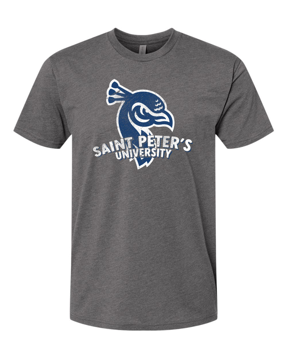 Vintage Saint Peter's University Grey Peacock T-Shirt Front