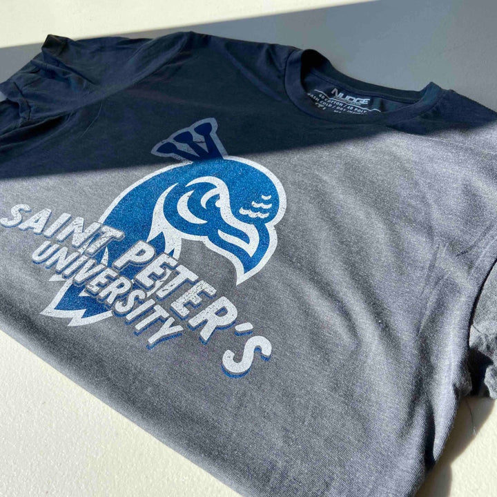 Saint Peters University Folded Grey and Blue Peacock Shirt