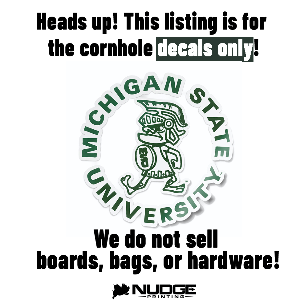 Michigan State University Tough Sparty Cornhole Decal