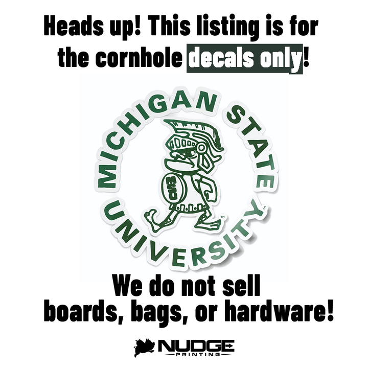 Michigan State University Tough Sparty Cornhole Decal