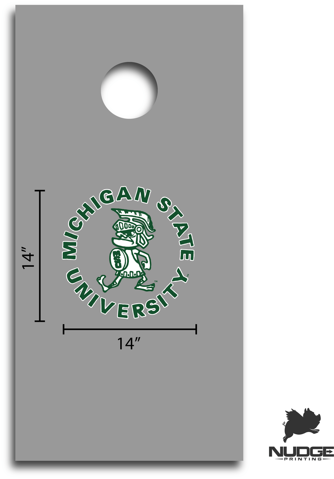 Michigan State University Tough Sparty Cornhole Decal