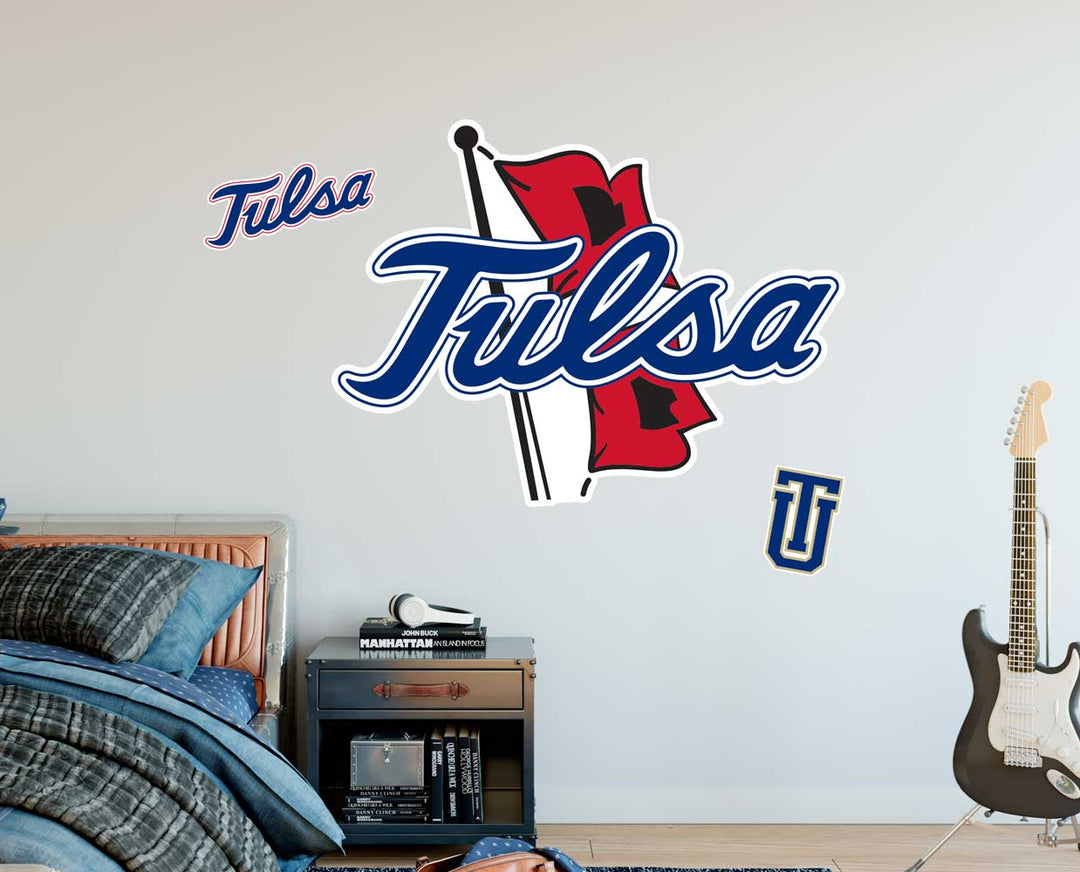 University of Tulsa Golden Hurricane XL Wall Decal Repositionable Sticker Set