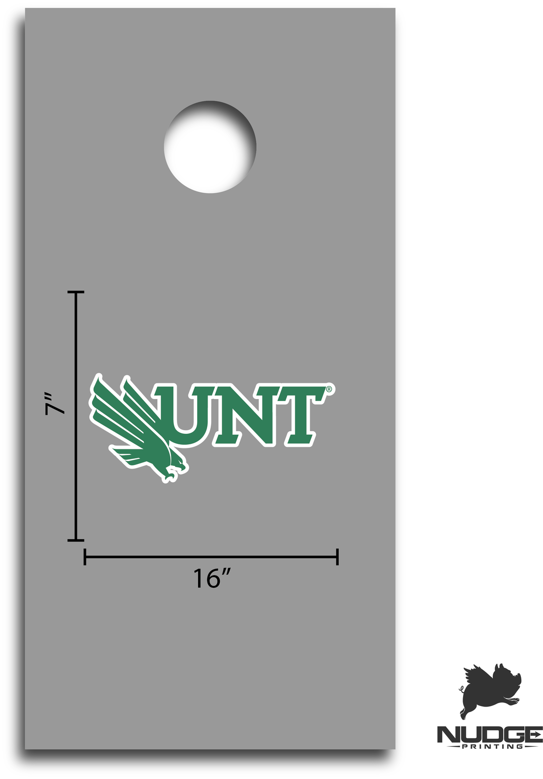 University of North Texas Mean Green Eagle with UNT Logo Cornhole Decal Sticker