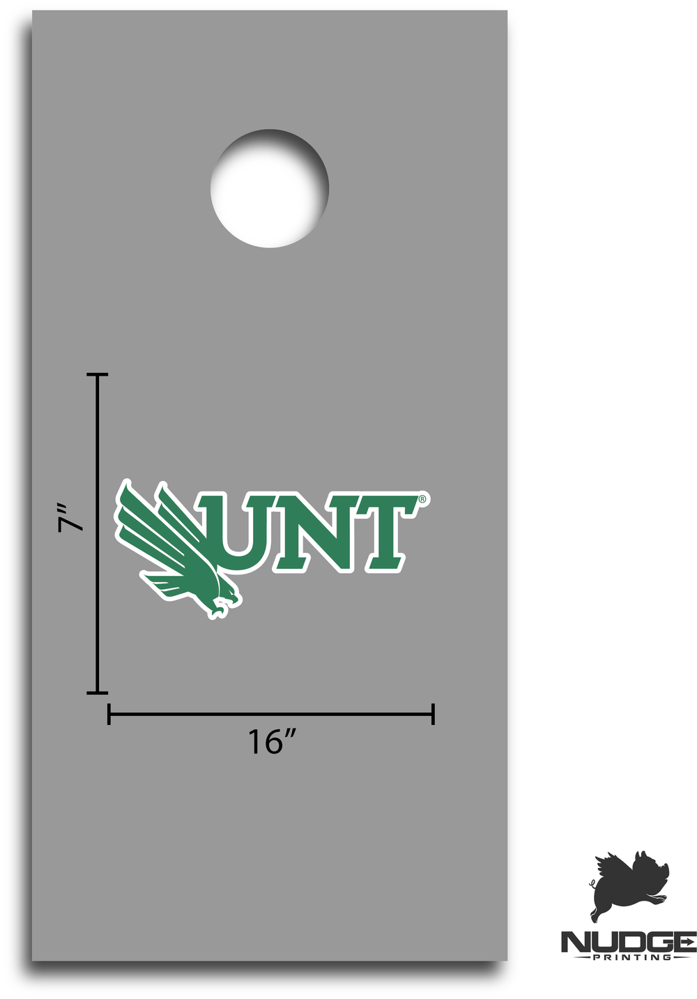 University of North Texas Mean Green Eagle with UNT Logo Cornhole Decal Sticker