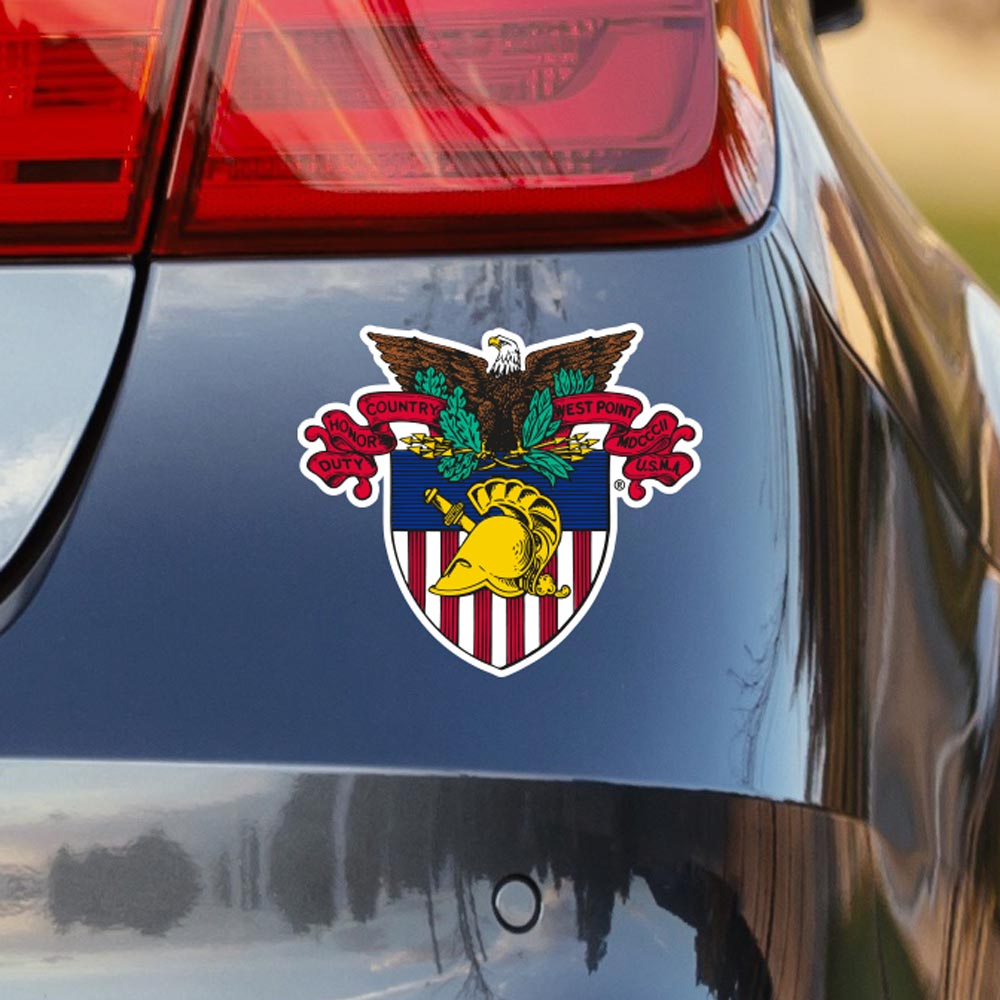 West Point Army Colorful Shield Sticker on Back of Car
