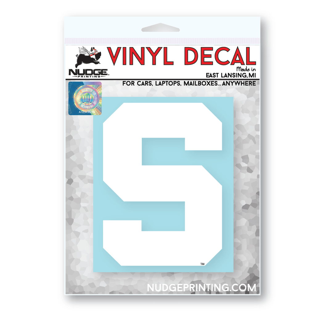 Michigan State University Spartans Block S Logo Decal - Nudge Printing
