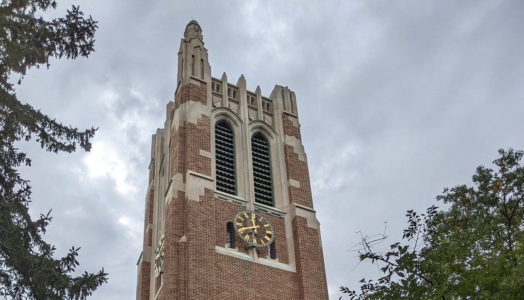 Beaumont Tower at Michigan State University with one tall spire.
