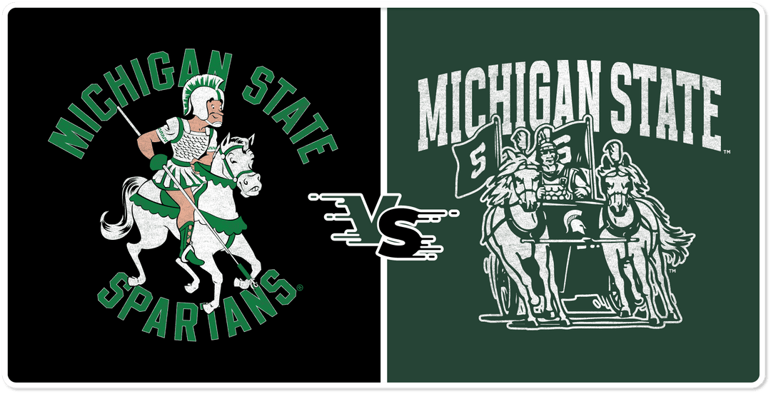 Michigan State vintage design battle graphics
