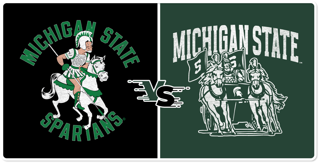 Michigan State vintage design battle graphics