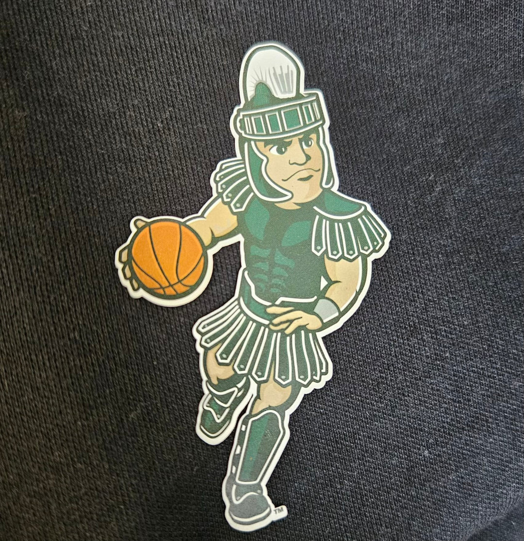 MSU Badge Basketball Sparty Green Zip Up Sweatshirt