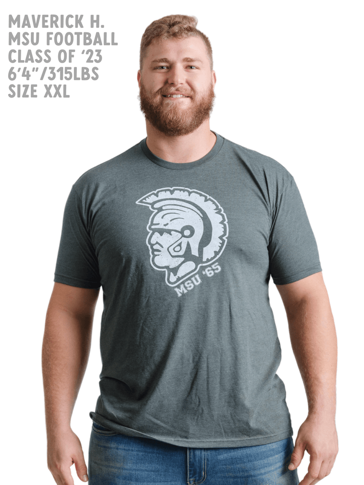 Vintage Michigan State  T Shirt on Maverick Hansen Football Player