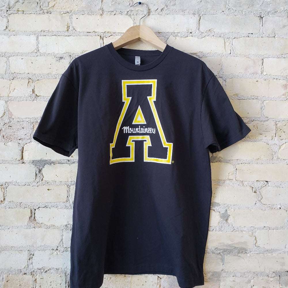 Mountaineers App State University Gold and White Logo