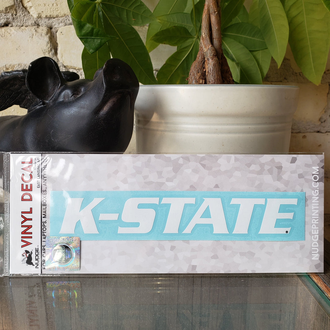 Premium K-State White Car Decal from Nudge Printing