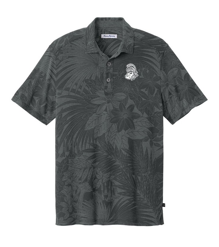 Michigan State Tommy Bahama Gruff Sparty Polo - Coal