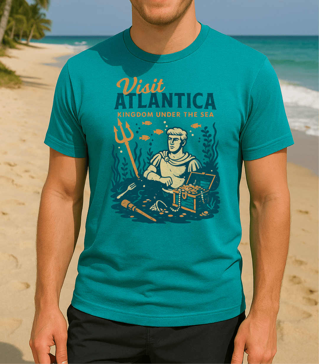 Arch & Castle | Visit Atlantica Theme Park Teal T-shirt
