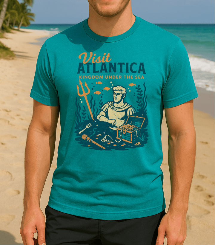 Arch & Castle | Visit Atlantica Theme Park Teal T-shirt