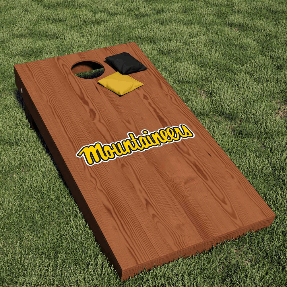 Appalachian State University Cursive Mountaineers Wordmark Logo Cornhole Decal