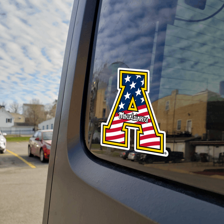 App State Block A American Flag Logo Car Decal
