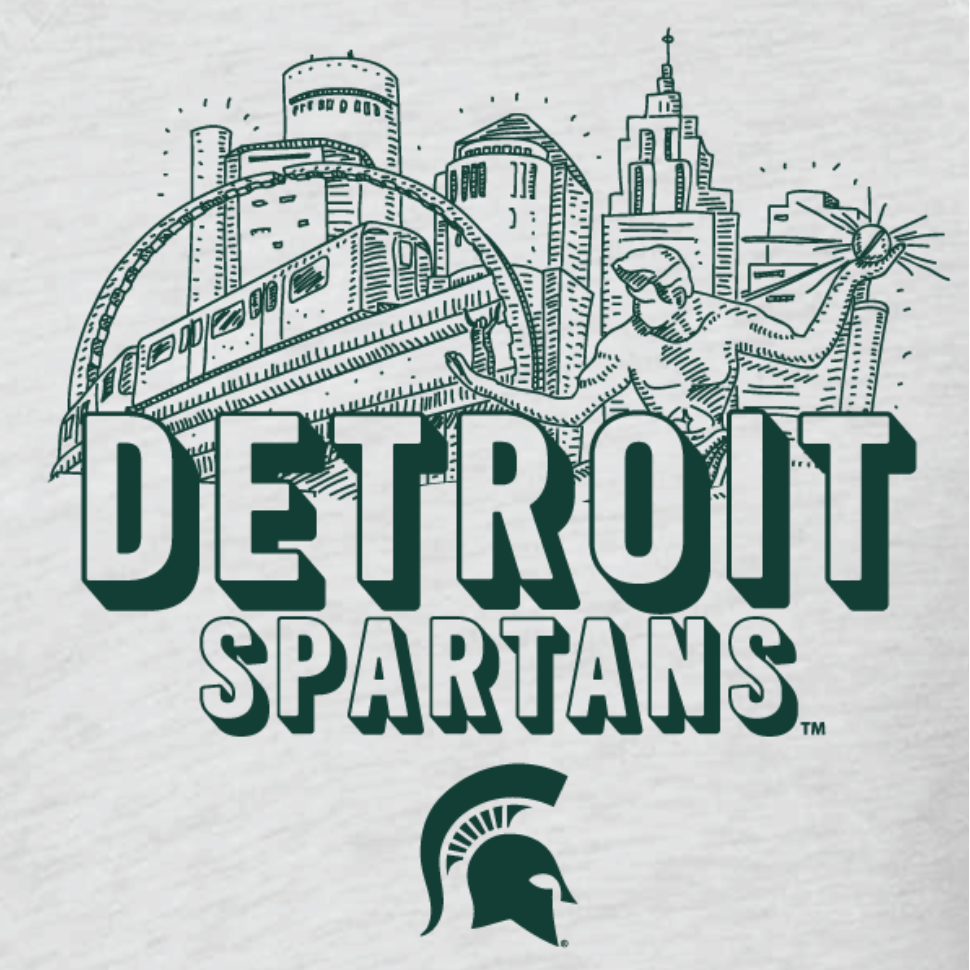 Detroit Spartans Ash White Unisex Hoodie Sweatshirt | PRE-ORDER