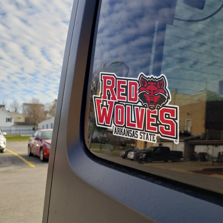 Arkansas State Red Wolves Car Decal on Car