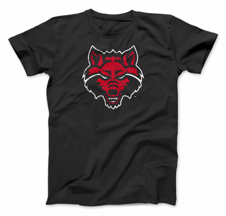 Arkanas State T Shirt Black Red Wolf 