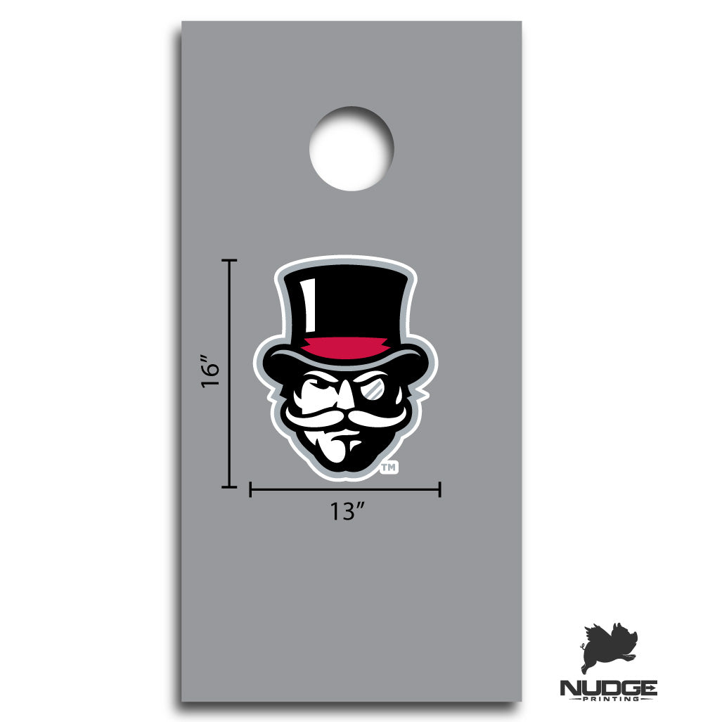 Austin Peay State University Governors Head Cornhole Decal Dimensions