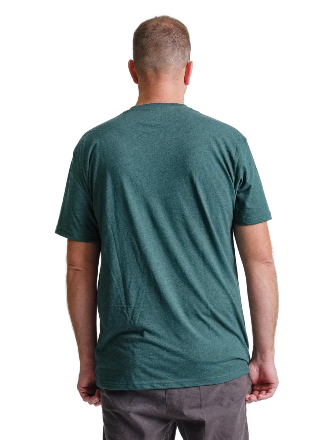 Back of Nudge Printing green MSU Shirt