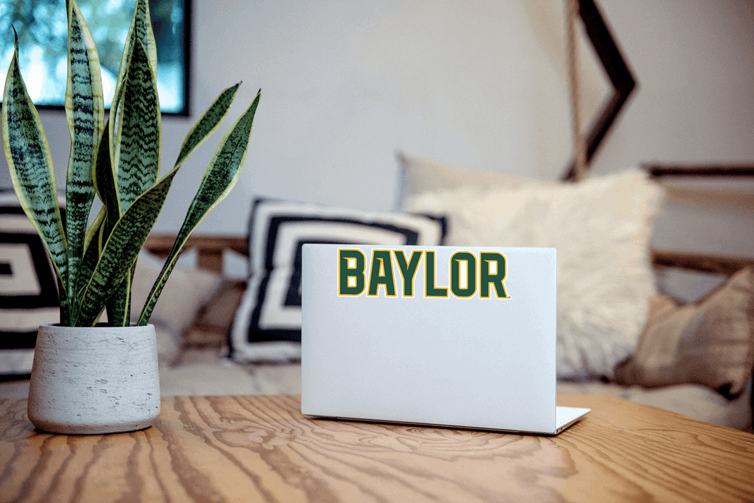Baylor University "Baylor" decal on laptop