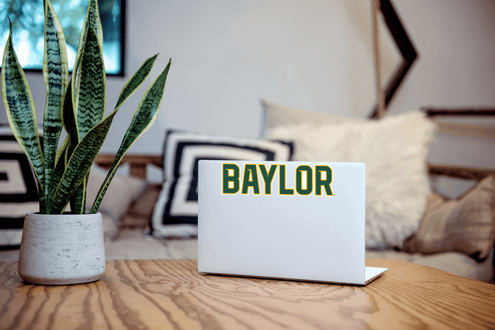Baylor University "Baylor" decal on laptop