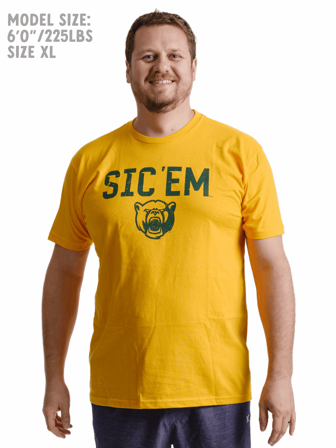 Baylor University Apparel Sic Em Baylor Bear Head Gold T Shirt