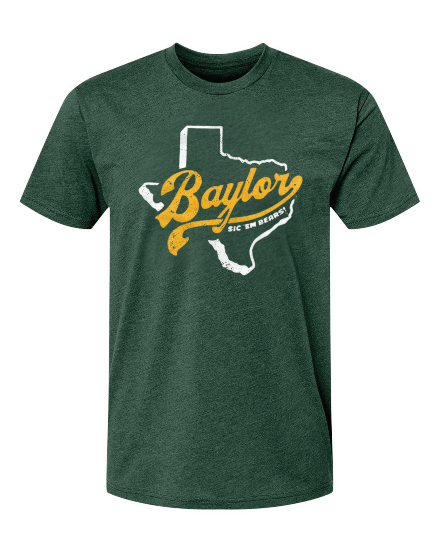 Baylor University Bears green tee — officially licensed Baylor apparel from Nudge Printing