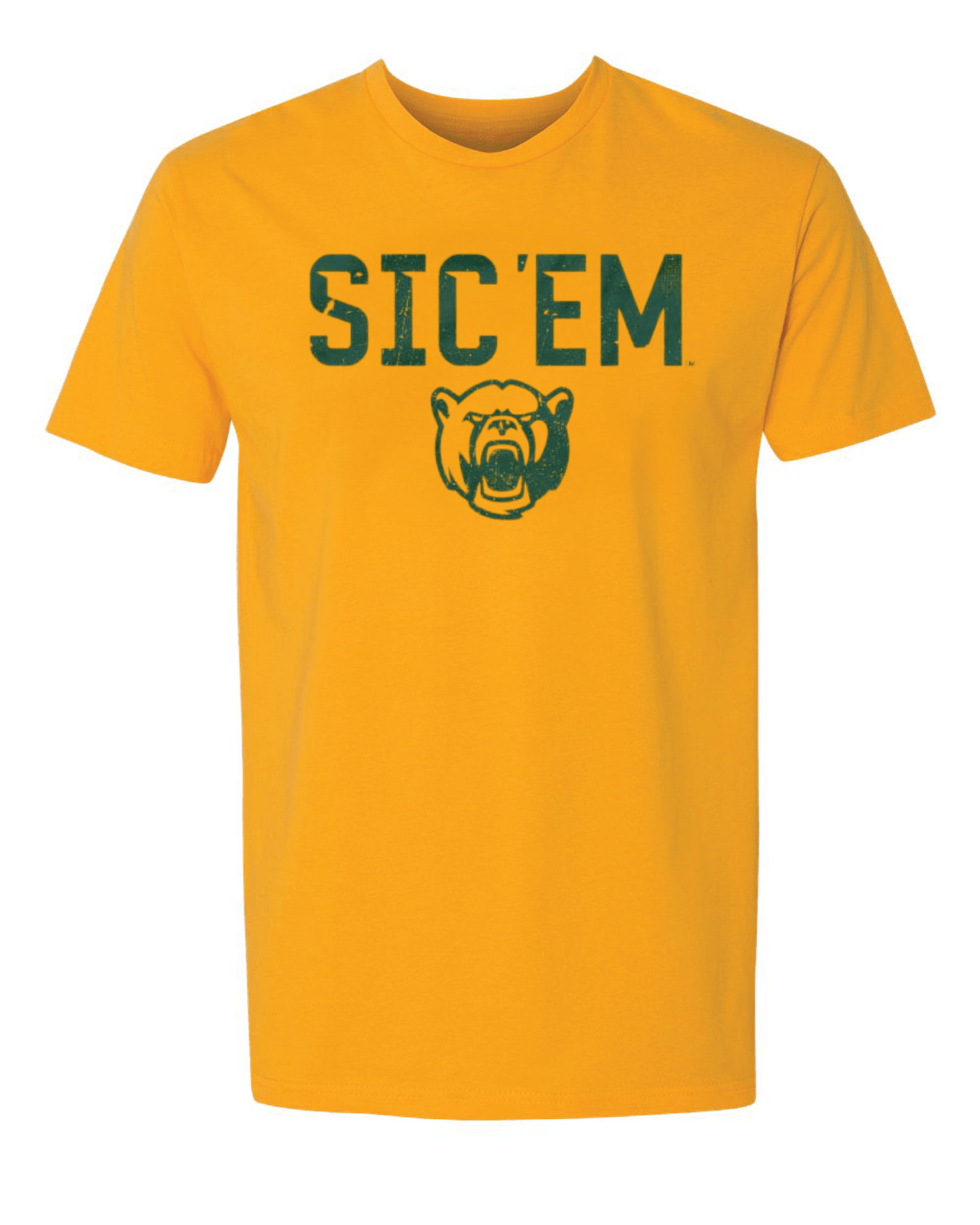 Baylor University Sic 'Em Baylor Bear Head Gold T-Shirt