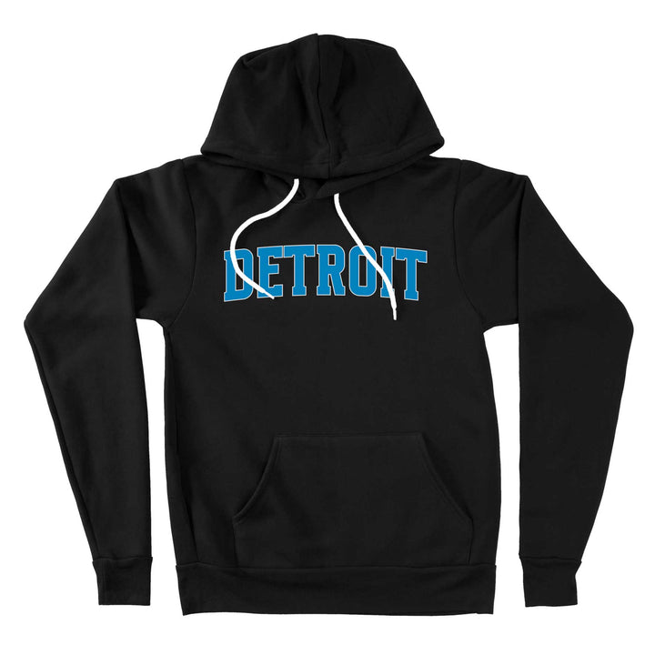 Detroit Block Lettering Logo - Black Hoodie Sweatshirt